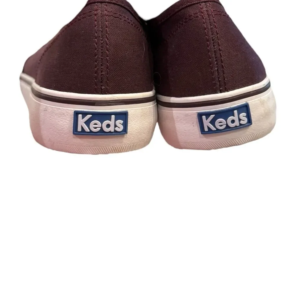 New Keds Double Decker Dark Burgundy Canvas Slip-On Sneakers 9.5 9.5W